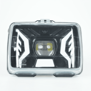 Wu Yang Series Motorcycle square LED headlight front view, high‑power projector lamp assembly