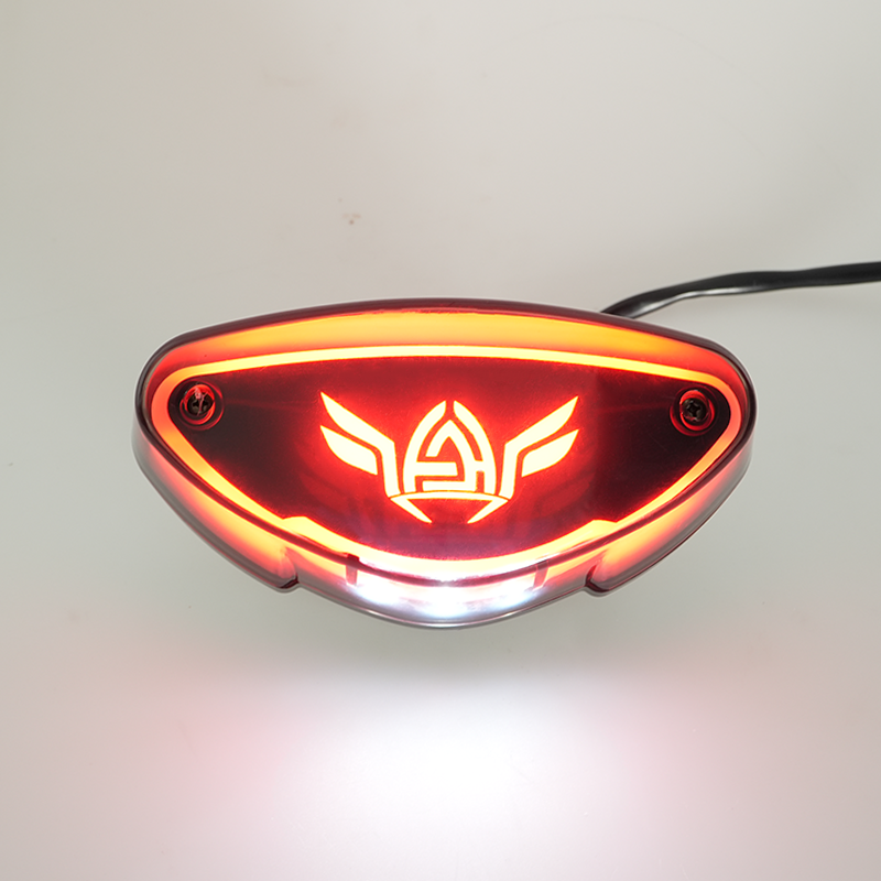 Illuminated Boxer125 motorcycle tail light, custom logo printable LED rear stop lamp for wholesale