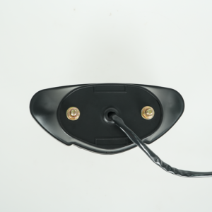 Boxer125 motorcycle LED tail light back view, black housing mounting base with wire