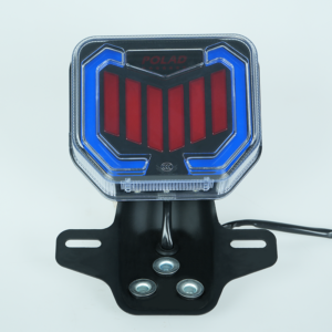 CG125 CG150 motorcycle LED taillight front view, clear lens, customizable logo on top, motorcycle rear brake light for bulk order
