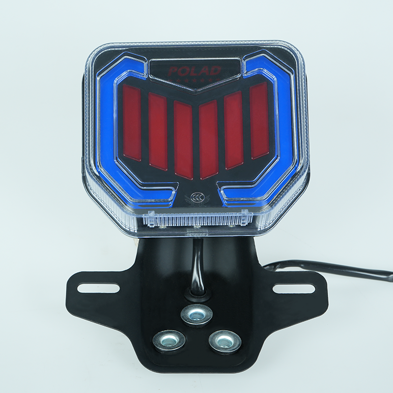 CG125 CG150 motorcycle LED taillight front view, clear lens, customizable logo on top, motorcycle rear brake light for bulk order