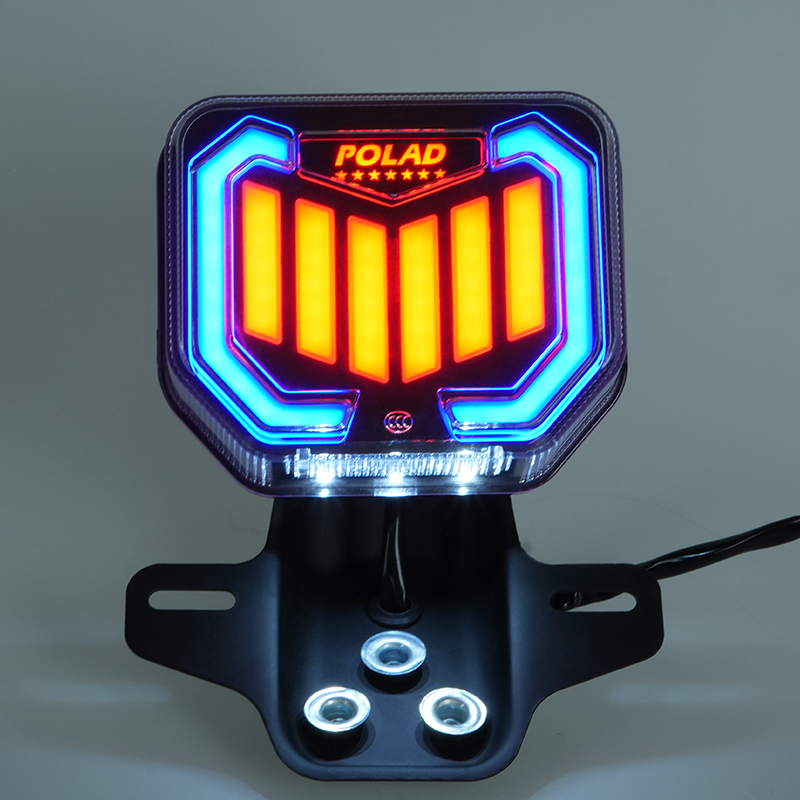 Illuminated CG125 CG150 motorcycle LED tail light, colorful LED running light, custom logo available, motorcycle tail lamp factory wholesale