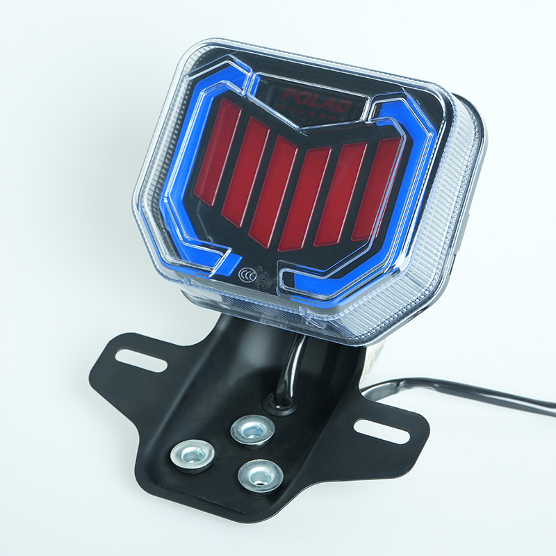 Angle shot CG125 CG150 motorcycle LED taillight, waterproof rear brake light, top black zone for custom printing, bulk supply for dealers