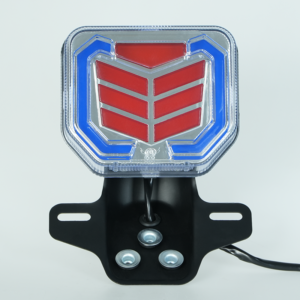 Front view CG125 CG150 motorcycle taillight, red pattern surface, top red zone for custom logo printing, waterproof LED rear light wholesale