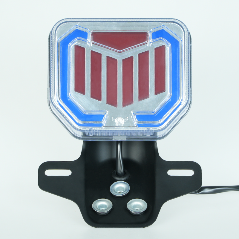 Front view CG125 CG150 motorcycle taillight, red graphic zone for custom logo, waterproof LED rear tail lamp with mounting bracket wholesale