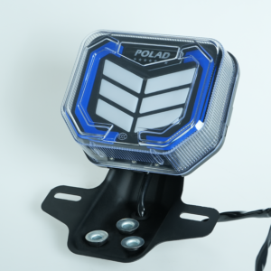CG125 CG150 motorcycle LED tail light side view, clear lens, top black area for custom logo printing, OEM motorcycle rear brake lamp bulk supply