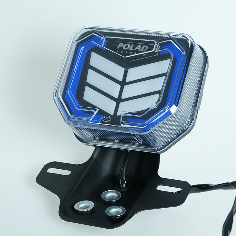 CG125 CG150 motorcycle LED tail light side view, clear lens, top black area for custom logo printing, OEM motorcycle rear brake lamp bulk supply