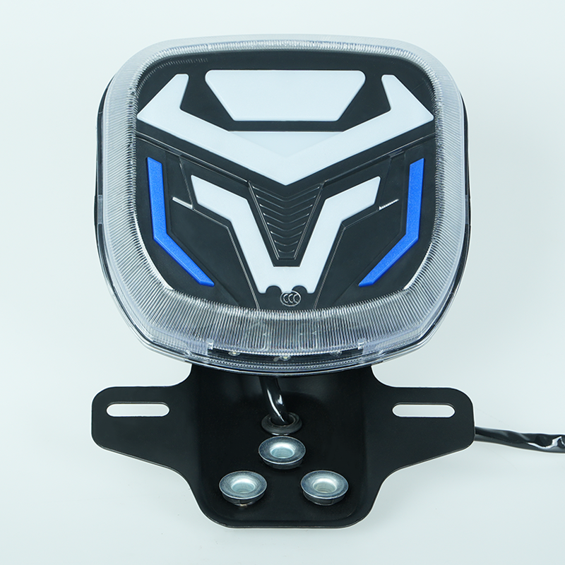 CG125 CG150 motorcycle LED tail light, custom logo available, modified rear brake lamp with blue daytime running light