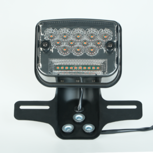 Wholesale CG125 CG150 motorbike rear taillight, horizontal flowing turn signal LED, clear lens aftermarket tail lamp