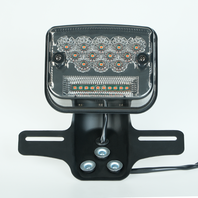 Wholesale CG125 CG150 motorbike rear taillight, horizontal flowing turn signal LED, clear lens aftermarket tail lamp