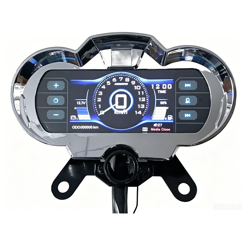 TFT full color motorcycle speedometer, MP5 multimedia support U-disk video & audio playback, bluetooth music and hands-free call, touch button control, riding data monitor, wholesale motorcycle dashboard