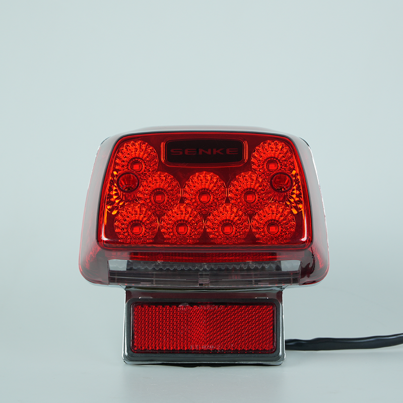 GN125 taillight assembly blank logo panel available, red cover LED rear stop light replacement part