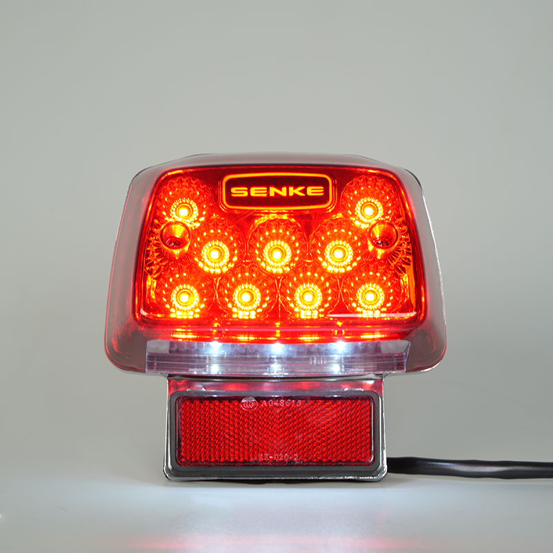 Illuminated GN125 motorcycle tail light, custom logo printable LED rear brake lamp for wholesale