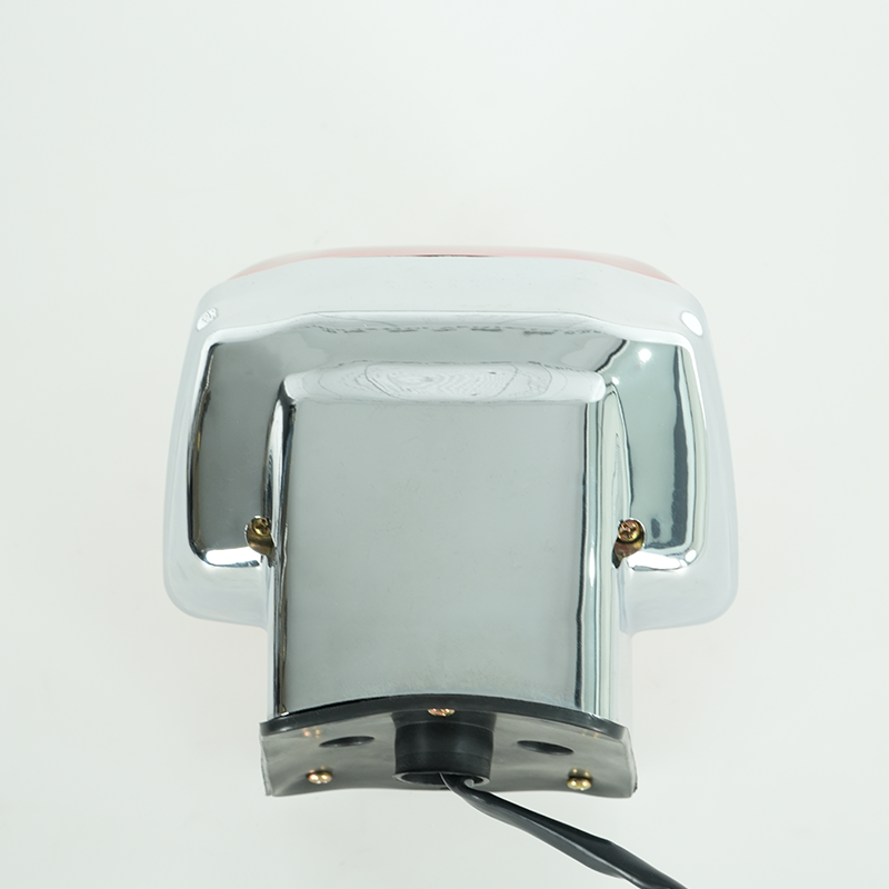 GN125 motorcycle tail light chrome housing back view, LED rear brake lamp for GN125 motorbike
