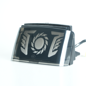 Customizable logo motorcycle smoked taillight off side angle